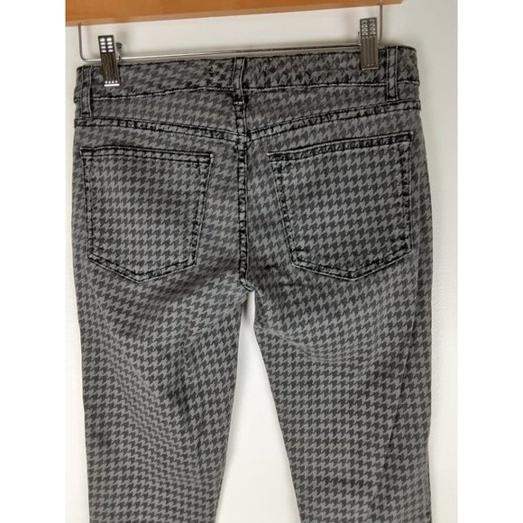 Rich & Skinny Womens Gray Houndstooth Print Low Rise Denim Skinny Jeans 27 - Picture 4 of 6